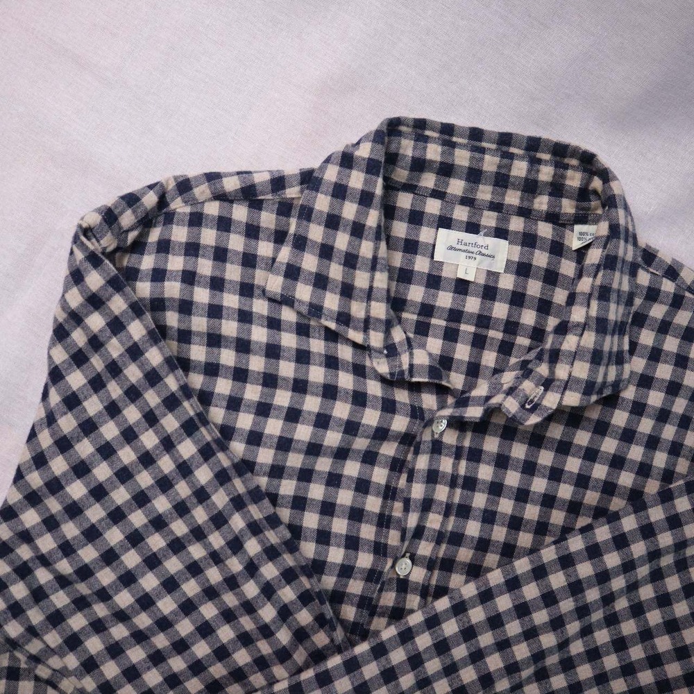 Hartford Alternative Classics Mens Gingham Button Down Shirt Size Large L